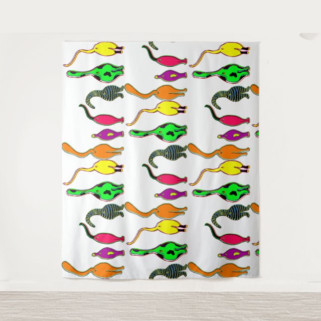 Colorful Cat Butts Pattern Tapestry (Front)