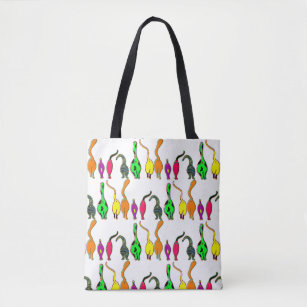 Colorful Cat Butts Pattern Tote Bag