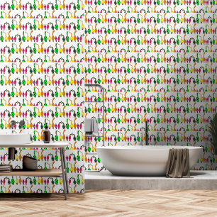 Colorful Cat Butts Pattern Wallpaper