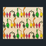 Colorful Cat Butts Pattern Wood Wall Art<br><div class="desc">A colorful pattern,  of six cats showing off their cute butts. Done in the 1960s pop art style.</div>