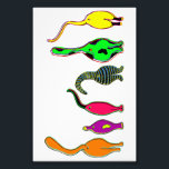 Colorful Cat Butts Photo Print<br><div class="desc">A drawing of six cats showing off their cute butts done in the 1960s pop art style.</div>