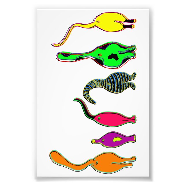 Colorful Cat Butts Photo Print (Front)