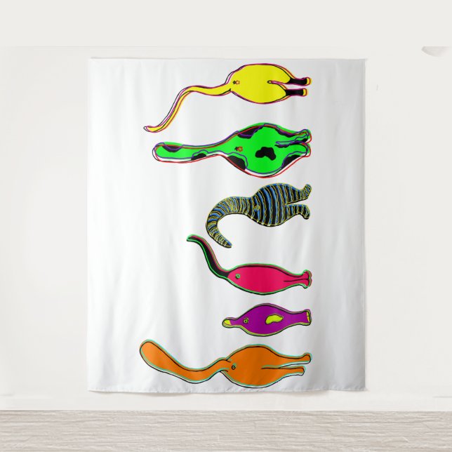 Colorful Cat Butts Tapestry (Front)