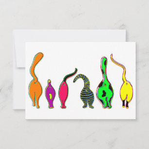 Colorful Cat Butts Thank You Card