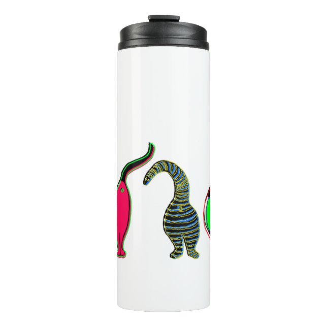 Colorful Cat Butts Thermal Tumbler (Front)