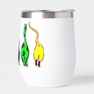 Colorful Cat Butts Thermal Wine Tumbler