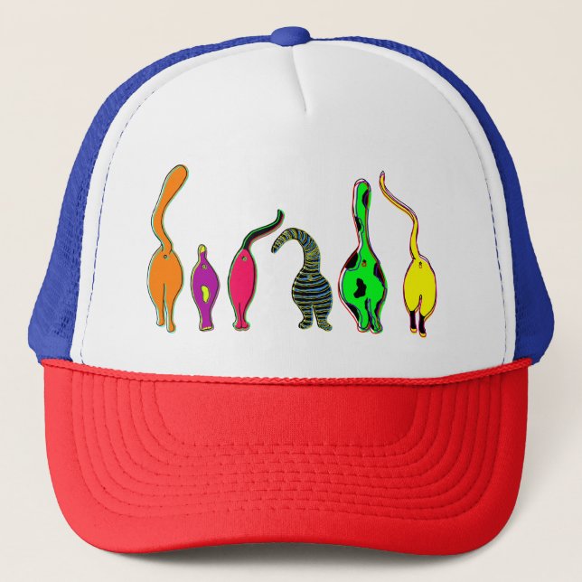 Colorful Cat Butts Trucker Hat (Front)
