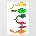 Colorful Cat Butts Wall Decal<br><div class="desc">A drawing of six cats showing off their cute butts done in the 1960s pop art style.</div>