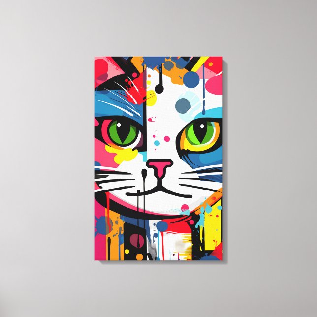 Colorful Cat Canvas Print (Front)