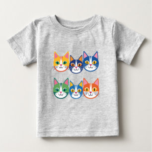 Colorful Cat Companions Baby T-Shirt