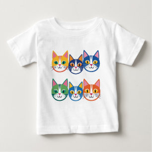 Colorful Cat Companions Baby T-Shirt