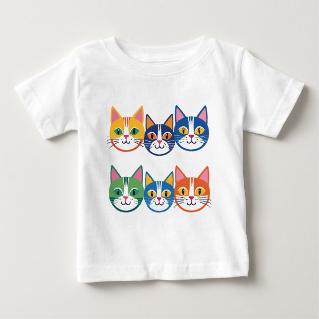 Colorful Cat Companions Baby T-Shirt (Front)