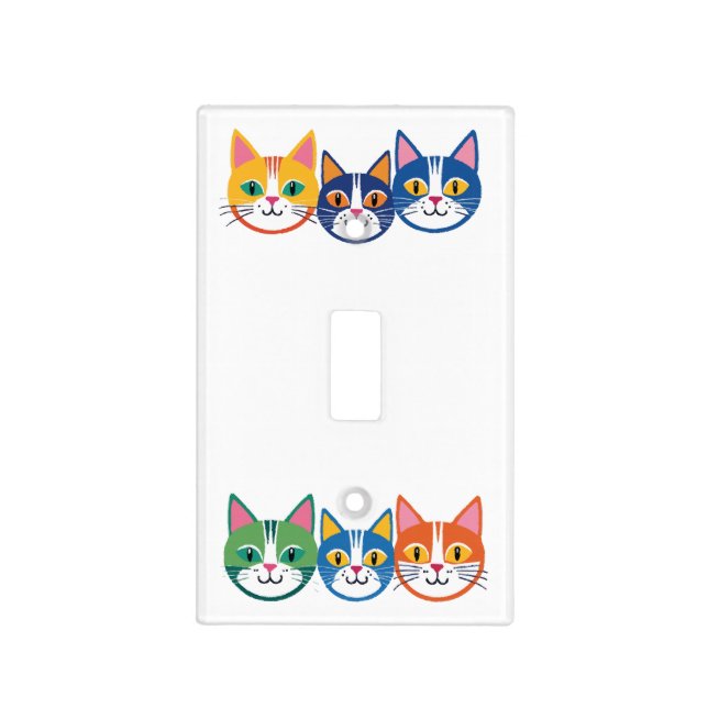 Colorful Cat Companions Light Switch Cover (Front)