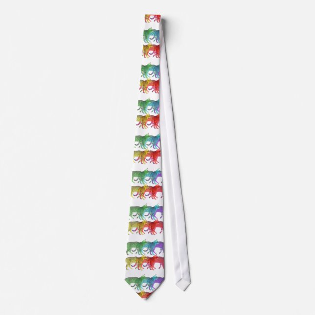 Colorful Cat Crowd Neck Tie (Front)
