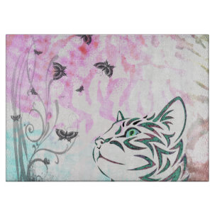 Colorful Cat Cutting Board