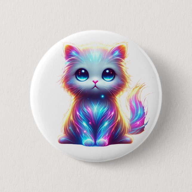 Colorful Cat Delight Button (Front)