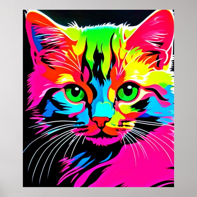 Colorful Cat Design Poster (Front)