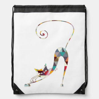 COLORFUL CAT DRAWSTRING BAG
