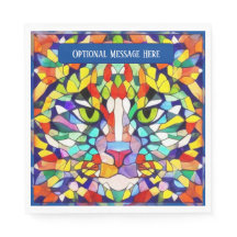 Colorful Cat Face Kaleidoscope - Add Greeting to