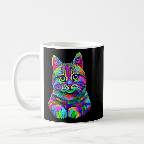 Colorful Cat Head pop Stylefor Kitten  Coffee Mug