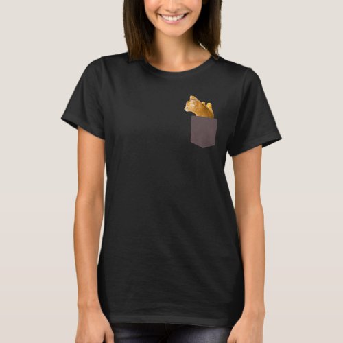 Colorful Cat in Pocket T_Shirt