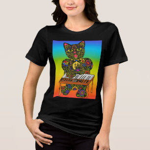 Colorful Cat Keyboard Tee – Art by Carole Bibisi,