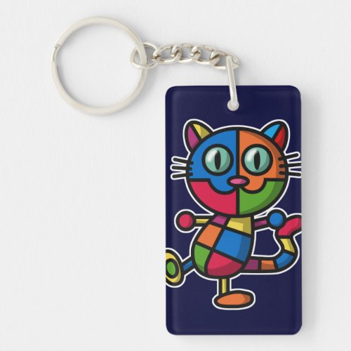 colorful cat keychain