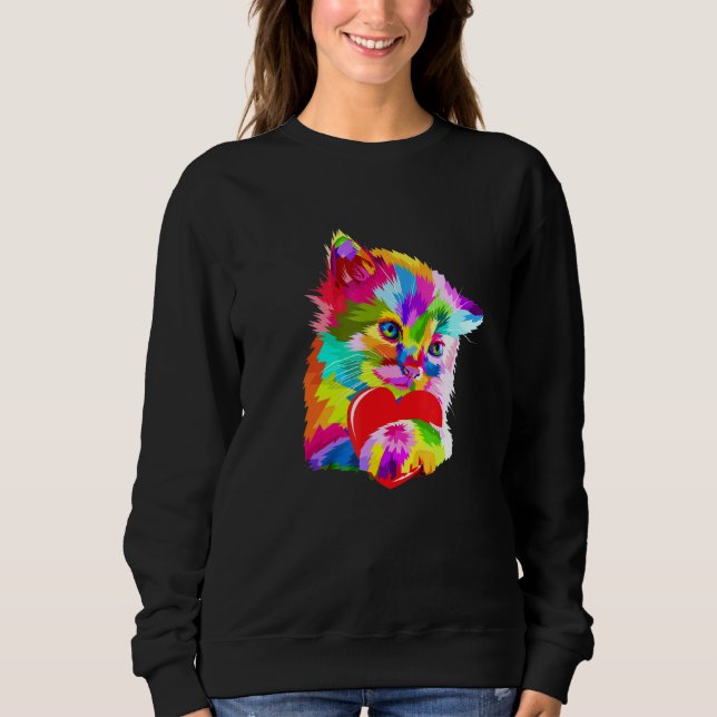 Colorful Cat Kitten Sweatshirt (Front)