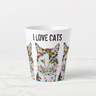 Colorful Cat Latte Mug