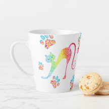 Colorful Cat Latte Mug