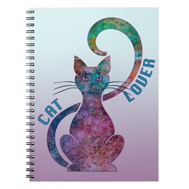 Colorful Cat Lover Notebook (Front)