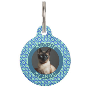Colorful Cat Lover Present Ethnic Print Pet ID Tag