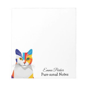 Colorful Cat Lover’s Custom Cat-Themed Notepad
