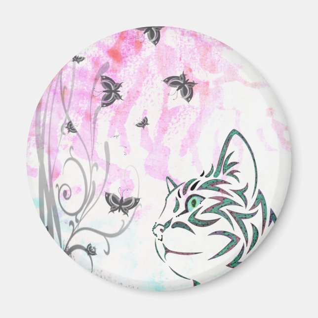 Colorful Cat Magnet (Front)