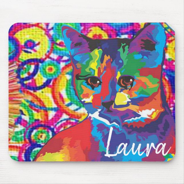 Colorful Cat Mouse Pad! Pad (Front)