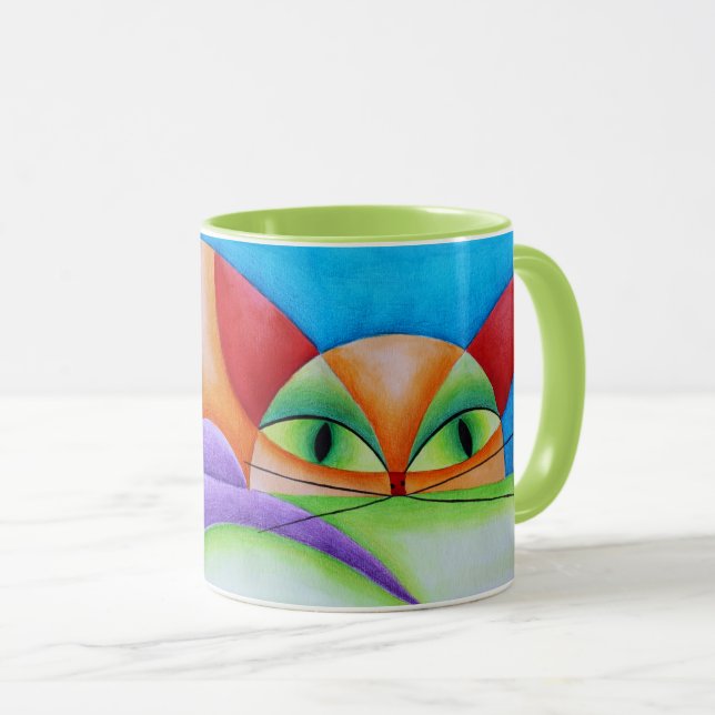Colorful cat mug (Front Right)