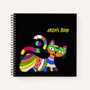 Colorful cat notebook