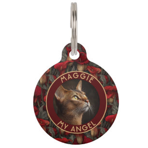 Colorful Cat Owner Gift Calla Lilies Floral Pet ID Tag