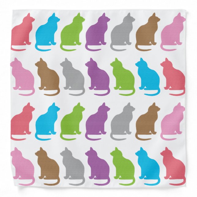 Colorful cat pattern bandana (Front)