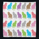 Colorful cat pattern bandana<br><div class="desc">Colorful rows of cats pattern bandana</div>