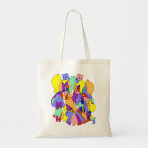 Colorful Cat Pattern Tote Bag