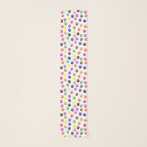 Colorful Cat Paw Print Scarf