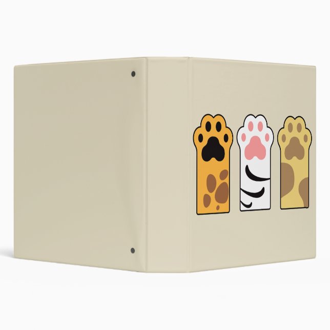 Colorful cat paws 3 ring binder (Background)