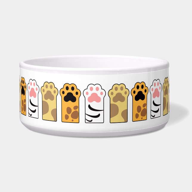 Colorful cat paws bowl (Front)