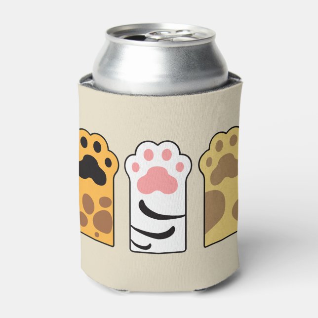 Colorful cat paws can cooler (Can Front)