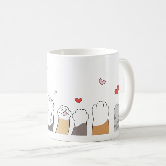 Colorful Cat Paws Mug (Front Right)