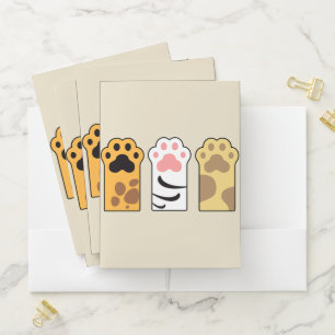 Colorful cat paws pocket folder