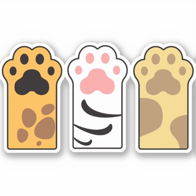 Colorful cat paws sticker (Front)