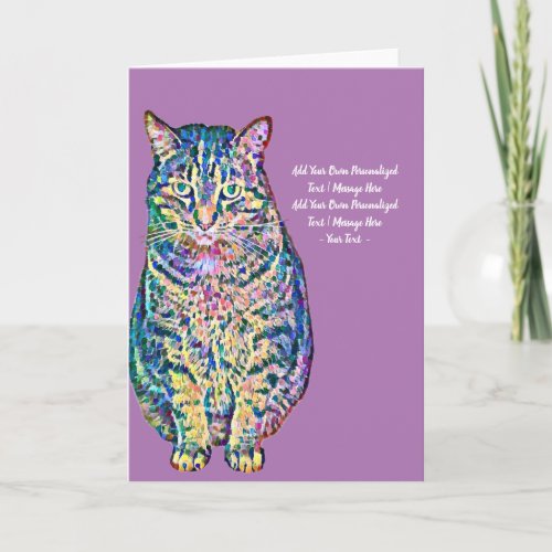 Colorful Cat Personalized Text Blank Inside Card