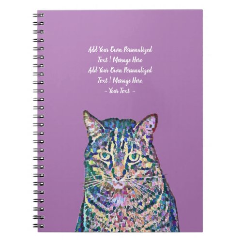 Colorful Cat Personalized Text Notebook